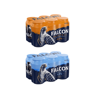 6-pack 0,0 % eller 6-pack Falcon Smakfull 0.5 %