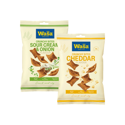 Wasa Crunchy Bites Cheddar eller Sourcream & Onion