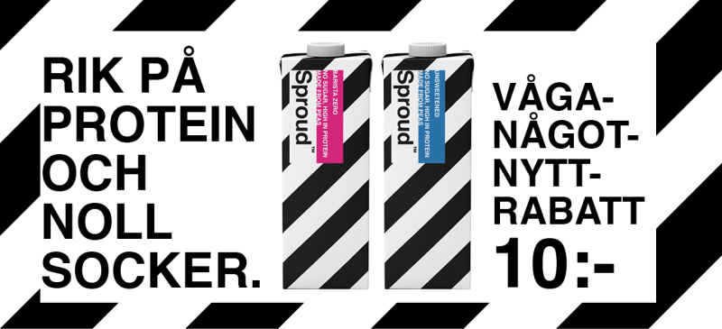 10 kr cashback - Gäller vid ett köp av 1L valfri Sproud växtbaserad dryck